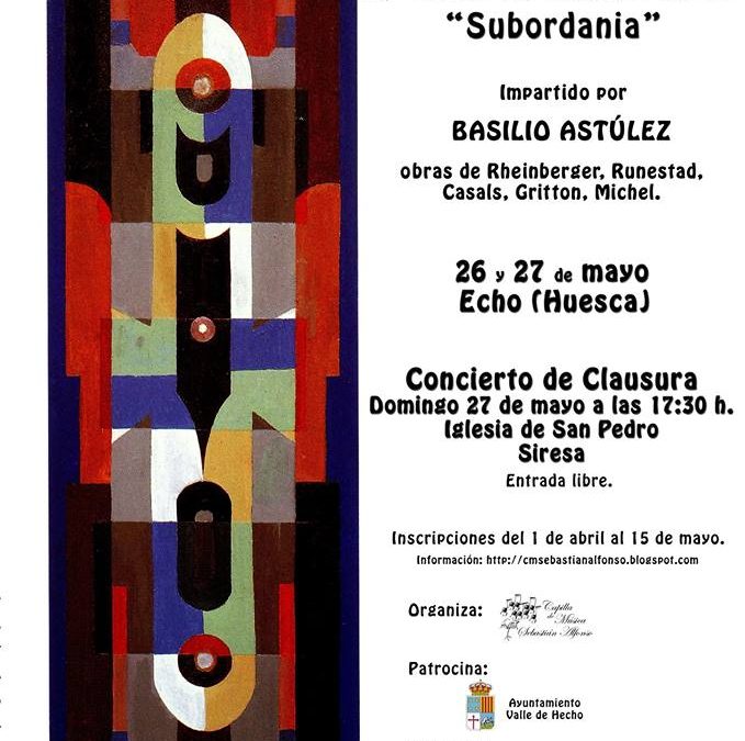 IV Taller de Música Coral “Subordania” 26 – 27 de mayo